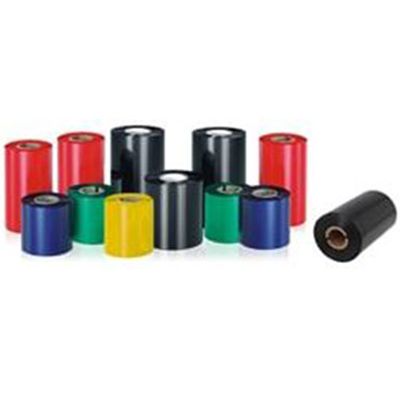 Thermotransfer-Farbbänder in rot, schwarz, grün, blau und gelb