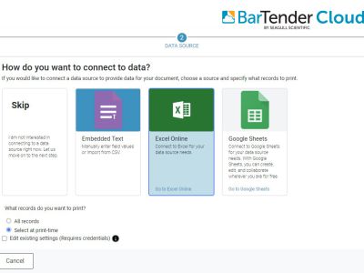 BarTender Cloud Einfaches Verbinden Ihrer Daten