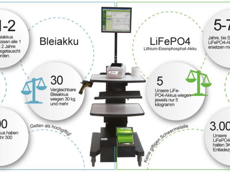 Bleiakku und Lithium-Eisenphosphat-Akku im Vergleich